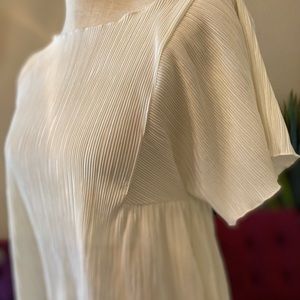 white pleated Madewell top, size S